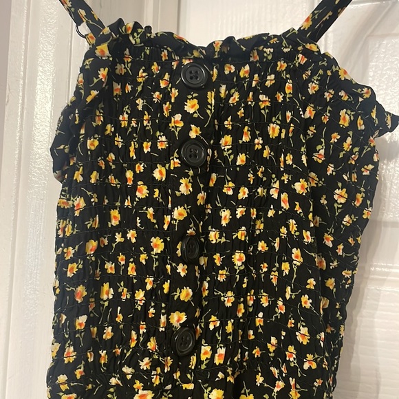 Girls size S(6/6X) Art Class blk/yellow flowers Adjustable straps 100% rayon - Picture 2 of 4